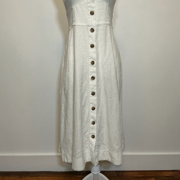 Universal Thread White Button-Front Linen Midi Dress Size Large - Picture 4 of 13